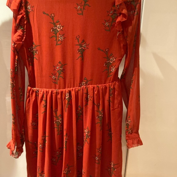 Red Floral Baby Doll Dress - Picture 2 of 4